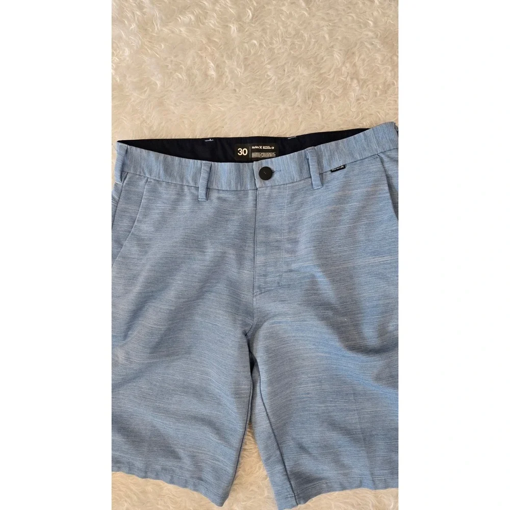 Hurley Hybrid Shorts Mens Size 30‎ Blue Textured Performance Stretch Golf Casual